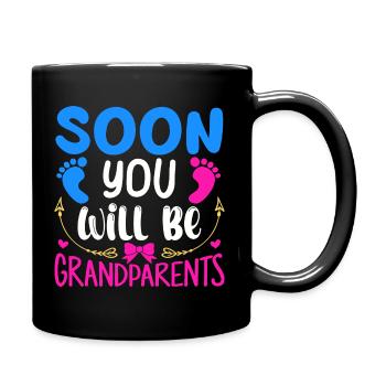 Wir werden Großeltern, Wir werden Oma und Opa - Tasse einfarbig - Schwarz - Rechts