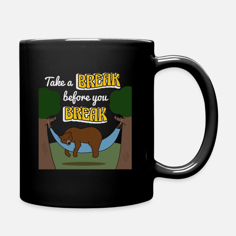 Illustration Bär in Hängematte - Tasse einfarbig - Schwarz