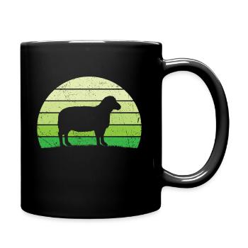 Retro Schaf T-Shirt Schaf - Tasse einfarbig - Schwarz - Rechts