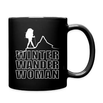 Winter wander woman - Tasse einfarbig - Schwarz - Rechts
