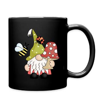 Toadstool Garden Gnome - Full Colour Mug - black - Right