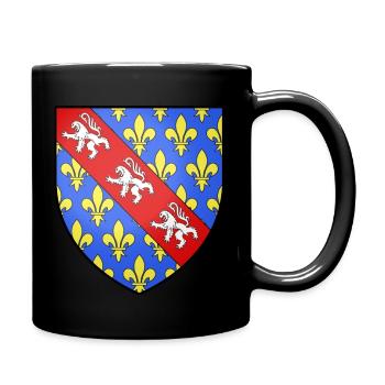 Wappen Flagge der Creuse Limousin - Tasse einfarbig - Schwarz - Rechts