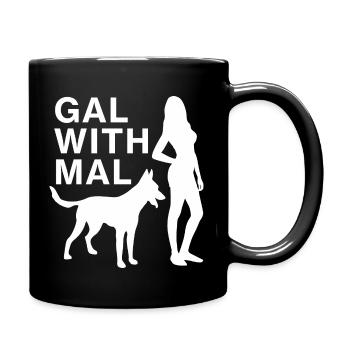Gal with Mal - Belgischer Schäferhund Malinois - Tasse einfarbig - Schwarz - Rechts