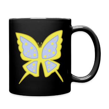 Blue-yellow light papillion - Full Colour Mug - black - Right