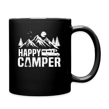 campeur heureux camping-car t-shirt camping - Mug uni - noir - Droite
