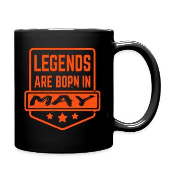 Legends are born in May - Tasse einfarbig - Schwarz - Rechts