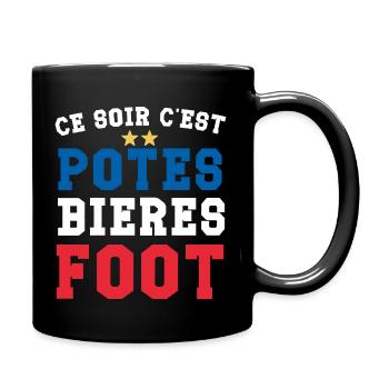 Ce soir c'est potes bière foot supporter football - Mug uni - noir - Droite