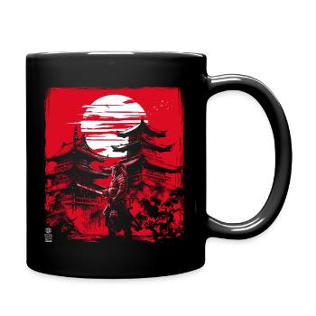 Samurai warrior in feudal Japan - Full Colour Mug - black - Right