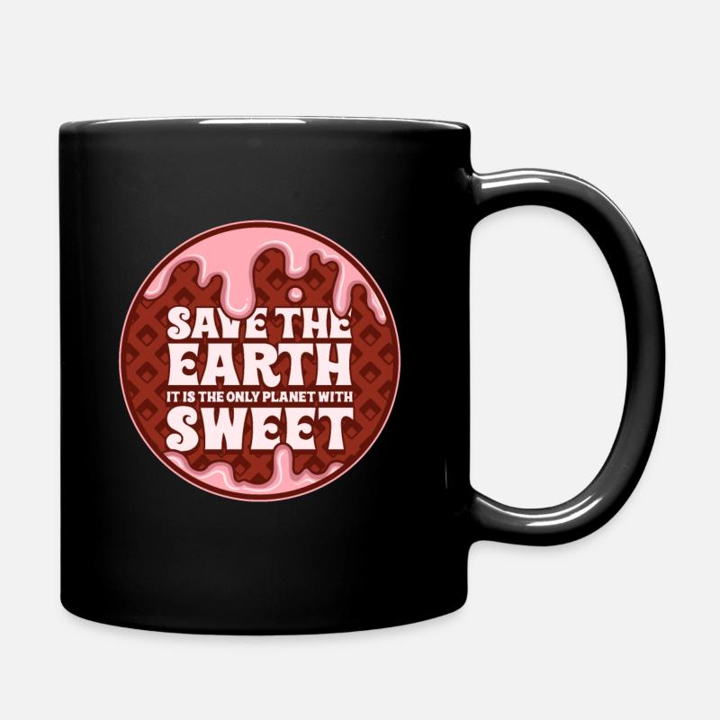 Save the earth, sweets! - Full Colour Mug - black