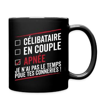 célibataire en couple apnée cadeau humour - Mug uni - noir - Droite