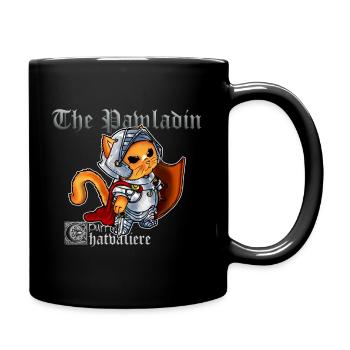 Fantasy Kittens Serie : the Pawladin with Red Cape - Full Colour Mug - black - Right