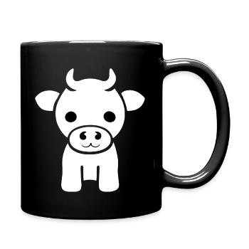 Kuh süß Tier Bauernhof Tiere lustig Kühe neu 9 - Tasse einfarbig - Schwarz - Rechts