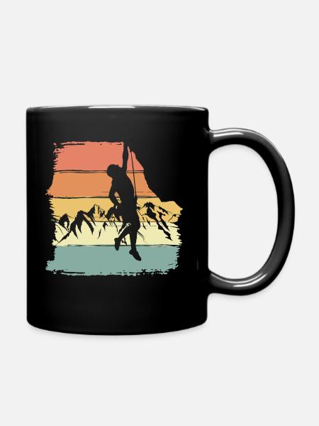 Klettern retro vintage - Tasse einfarbig - Schwarz