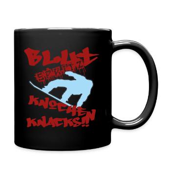 Blut spritz Knochen knacks - Tasse einfarbig - Schwarz - Rechts