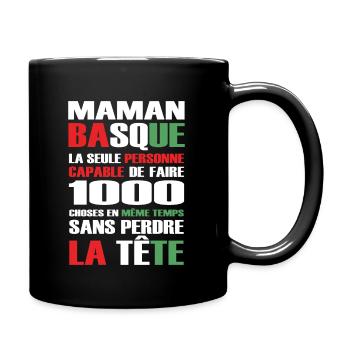 Maman Basque, la Superwoman du Pays Basque - Mug uni - noir - Droite