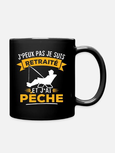 J'peux pas je suis retraité et j'ai pêche - Mug uni - noir