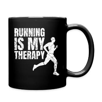La course à pied est ma thérapie Laufen - Mug uni - noir - Droite