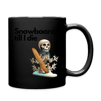 Snowboard till the end - Tasse einfarbig - Schwarz - Rechts