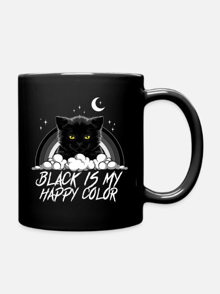 Black is my happy color Cat - Tasse einfarbig - Schwarz