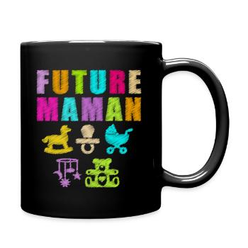 Future maman annonce grossesse femme enceinte bébé - Mug uni - noir - Droite