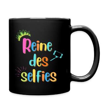 Reine des selfies - Mug uni - noir - Droite