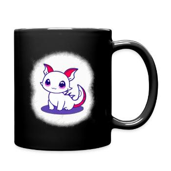 Cartoon Drache Feuer Fantasie Comic Drachen 11 - Tasse einfarbig - Schwarz - Rechts