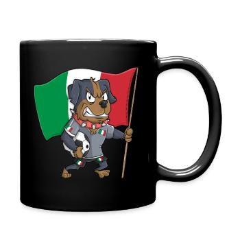 Italy Fan Dog - Full Colour Mug - black - Right