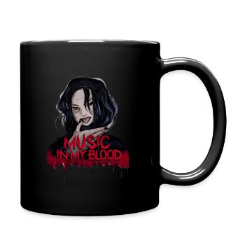 Music is my blood vampire - Full Colour Mug - black - Right