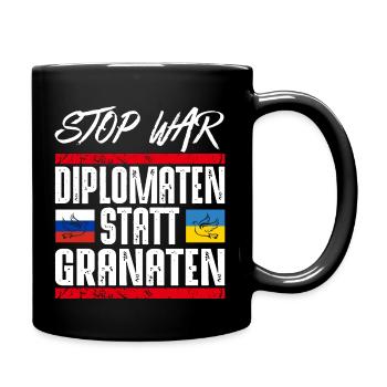 NO WAR - Tasse einfarbig - Schwarz - Rechts