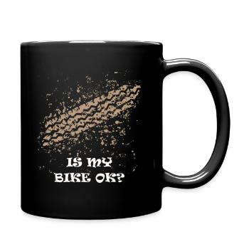 IS MY BIKE OK? ACCIDENT MUDDY TYRE MARKS - Full Colour Mug - black - Right
