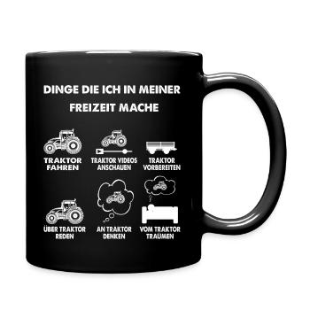 Traktor T-Shirt als Geschenk für Landwirt Motiv - Tasse einfarbig - Schwarz - Rechts