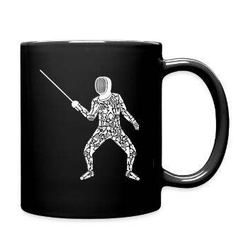Fechten Fechtsport Degen Jungen Fechter - Tasse einfarbig - Schwarz - Rechts