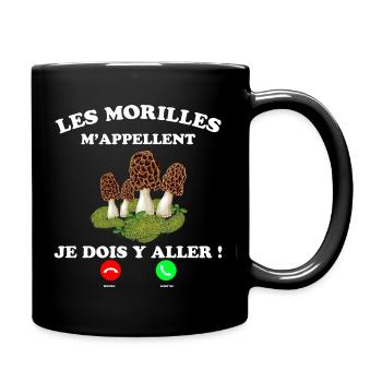 Champignons Citation Humour Téléphone - Mug uni - noir - Droite