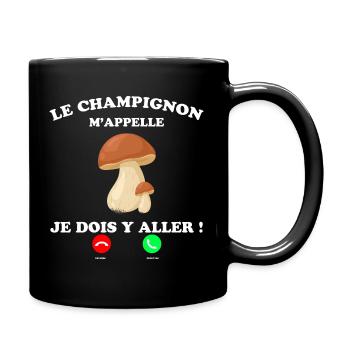 Le champignon Citation Cueillette En Fôret - Mug uni - noir - Droite