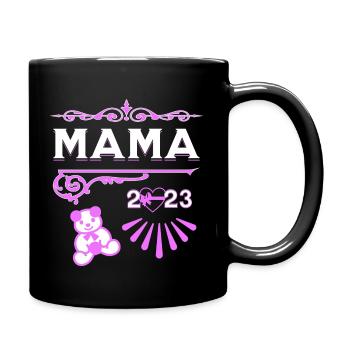 Mama 2023 mit Bär - Tasse einfarbig - Schwarz - Rechts
