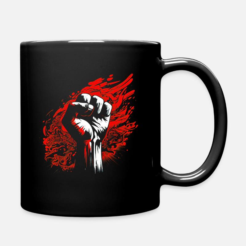 Raised Fist - Full Colour Mug - black
