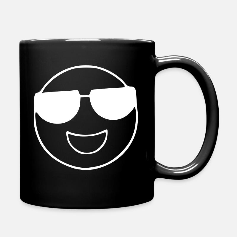 Emoji sketch sunglasses white - Full Colour Mug - black