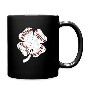 Baseball St Patricks Day, Leaf Clover, Kleeblatt - Tasse einfarbig - Schwarz - Rechts