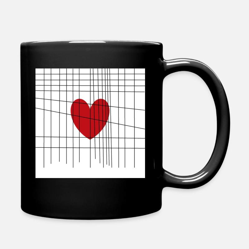Herz hinter Gittern - Tasse einfarbig - Schwarz