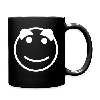 Emoji sketch blanc heureux - Mug uni - noir - Droite