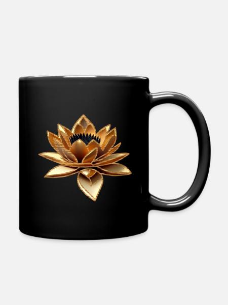 Lotusblume - Tasse einfarbig - Schwarz