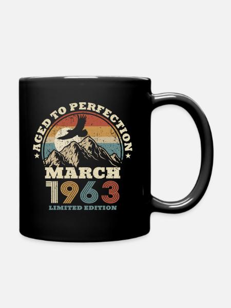 60. Geburtstag - März 1963 - 60 Jahre alt - Tasse einfarbig - Schwarz