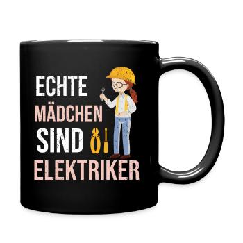 ECHTE MÄDCHEN SIND ELEKTRIKER - Tasse einfarbig - Schwarz - Rechts