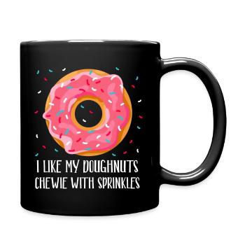J’aime mes beignets moelleux avec des paillettes - Mug uni - noir - Droite