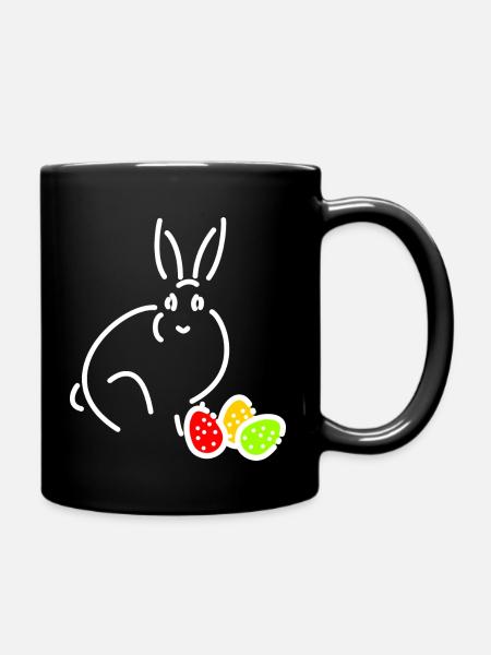 Osterhase - Tasse einfarbig - Schwarz