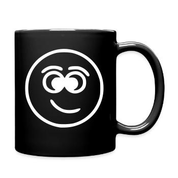 Emoji sketch blanc joyeux - Mug uni - noir - Droite