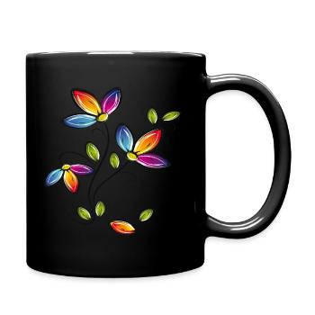 Flower vine, Flowers - Full Colour Mug - black - Right