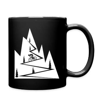 Mountainbiker Fahrrad Radsport - Tasse einfarbig - Schwarz - Rechts