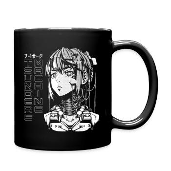 Anime Tsundere Machine Cyber Girl [ Manga ] - Full Colour Mug - black - Right