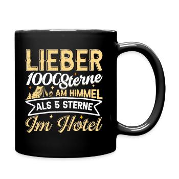 LIEBER 1000 STERNE AM HIMMEL ALS 5 STERNE IM HOTEL - Tasse einfarbig - Schwarz - Rechts